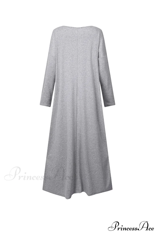 V Neck Sweatshirt Dress with Slit Hem - Image 4