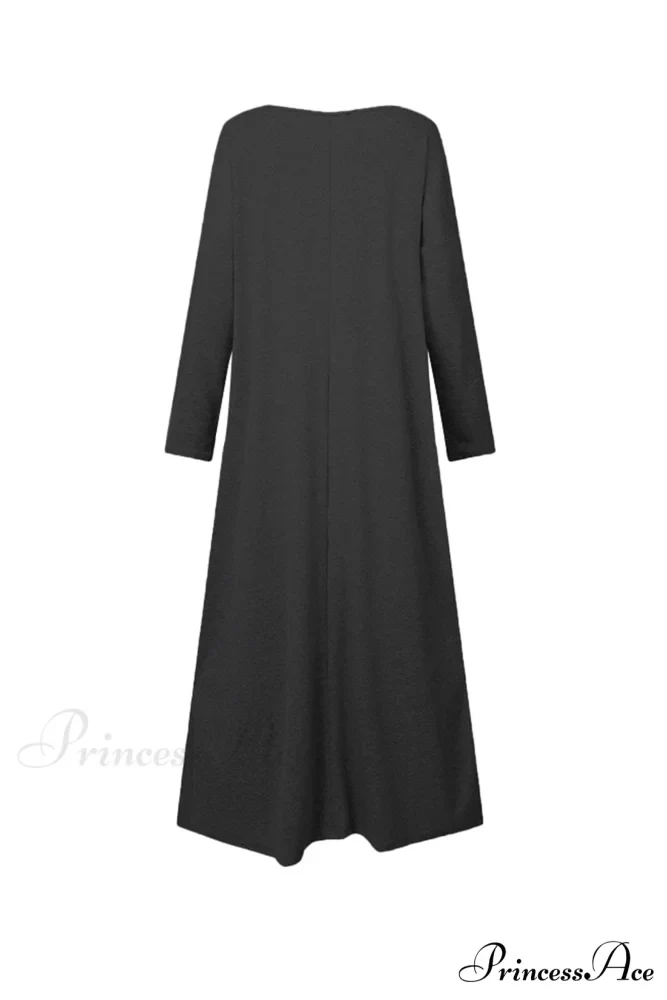 V Neck Sweatshirt Dress with Slit Hem - Image 8