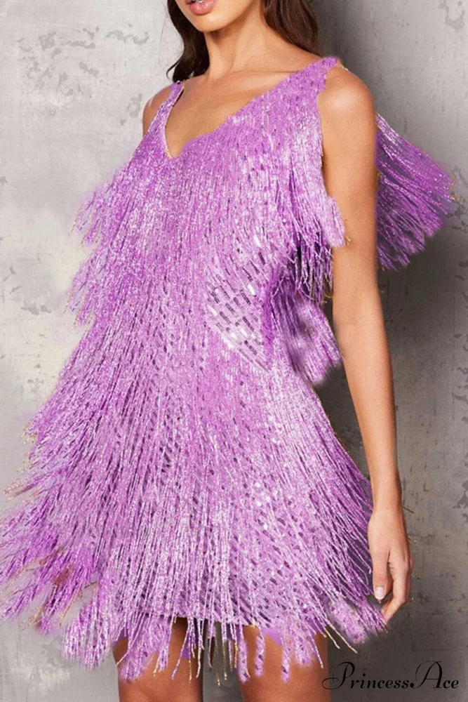 Sequins Tassel Tank Dress - Image 15