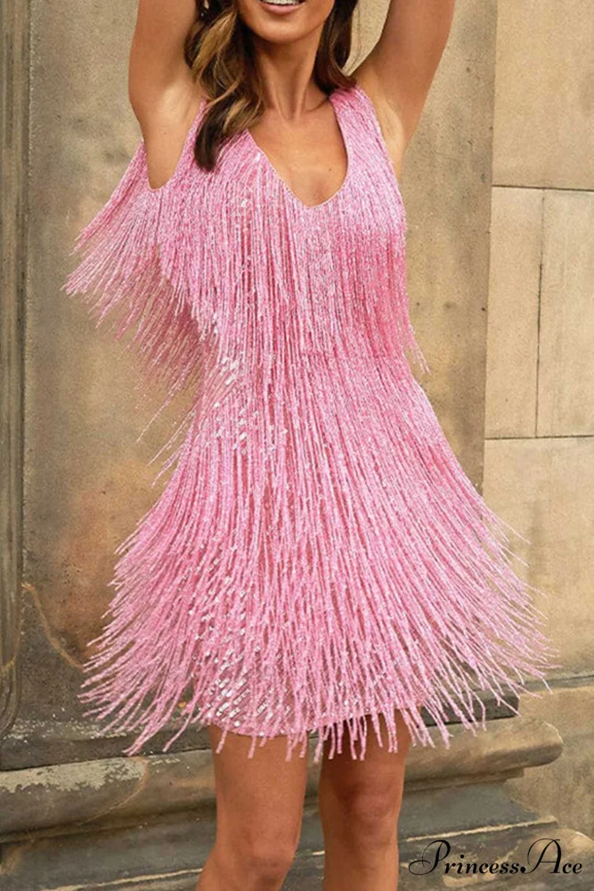 Sequins Tassel Tank Dress - Image 4