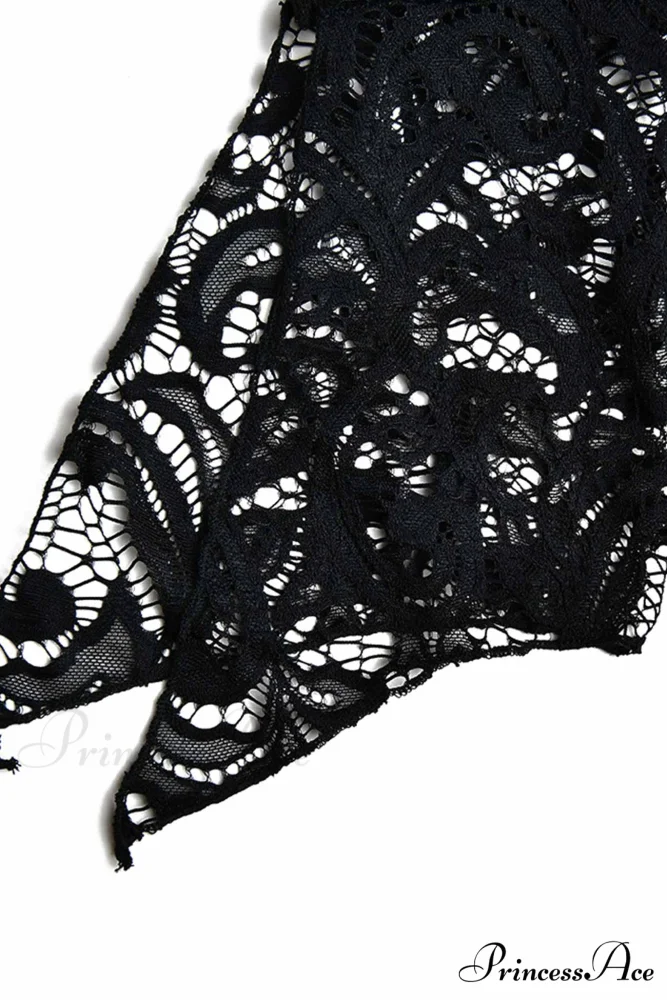 V Neck Lace Flare Sleeve Dress - Image 13
