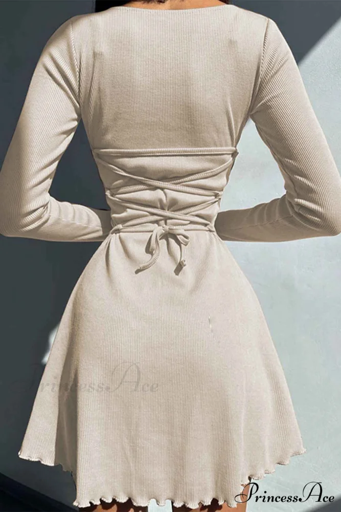 Back Strap Long Sleeve Mini Dress - Image 10