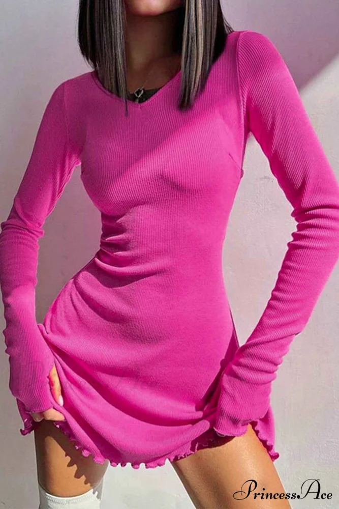 Back Strap Long Sleeve Mini Dress - Image 11
