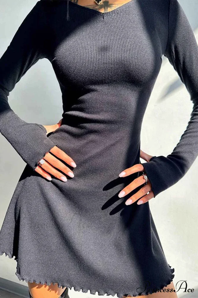 Back Strap Long Sleeve Mini Dress - Image 4