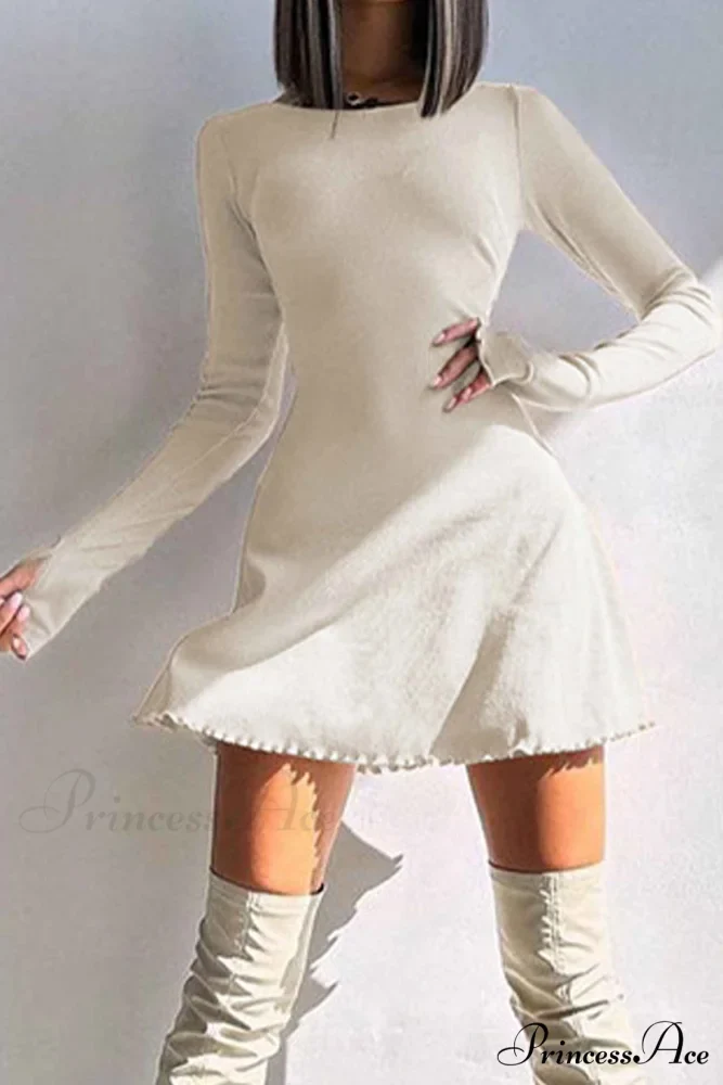 Back Strap Long Sleeve Mini Dress - Image 9