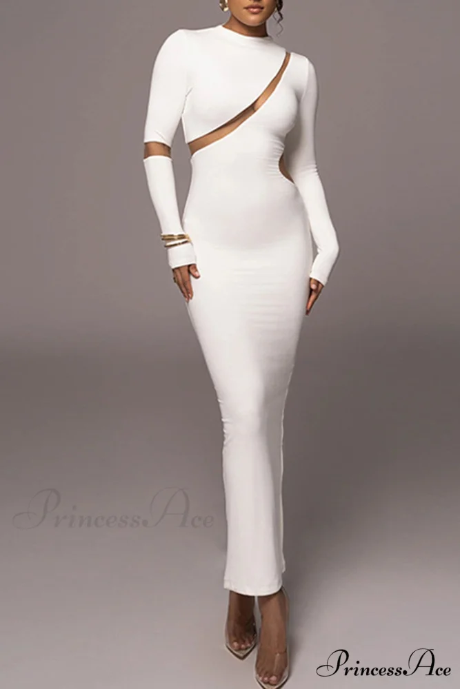 Irregular Slit Long Sleeve Dress - Image 6