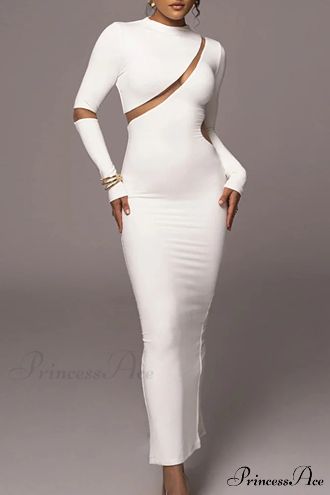 Irregular Slit Long Sleeve Dress - Image 8