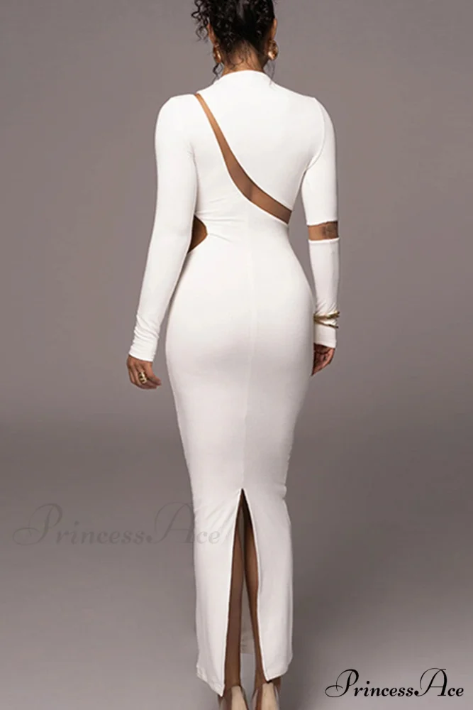 Irregular Slit Long Sleeve Dress - Image 9