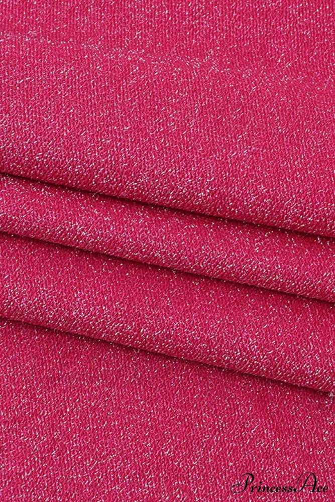Pink Glitter Tie-back Dress with Slit - Image 14