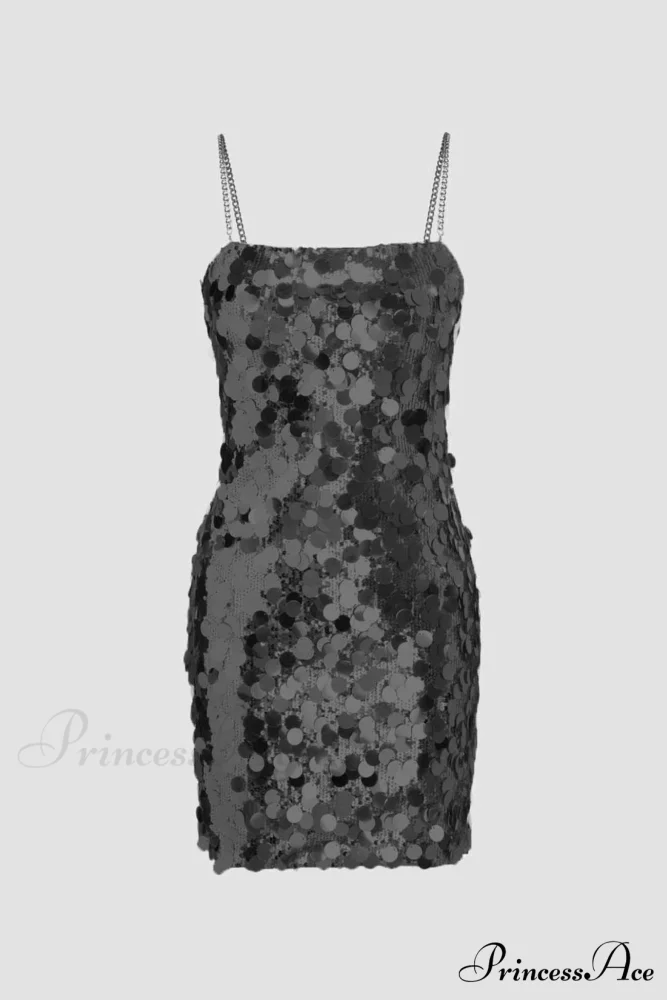 Sequin Sleeveless Chain Mini Dress - Image 5