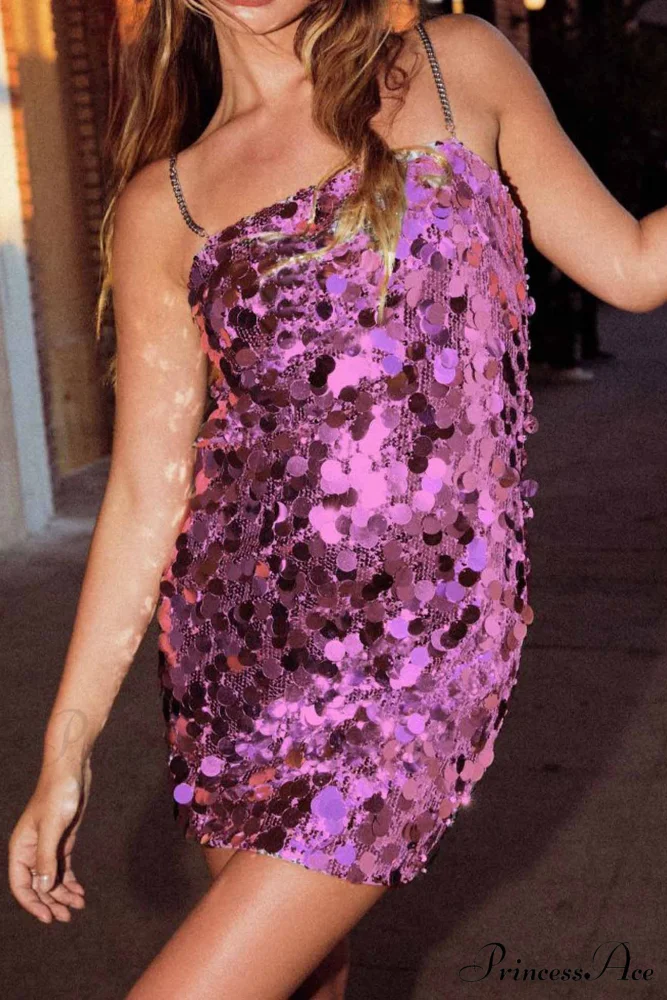 Sequin Sleeveless Chain Mini Dress - Image 6