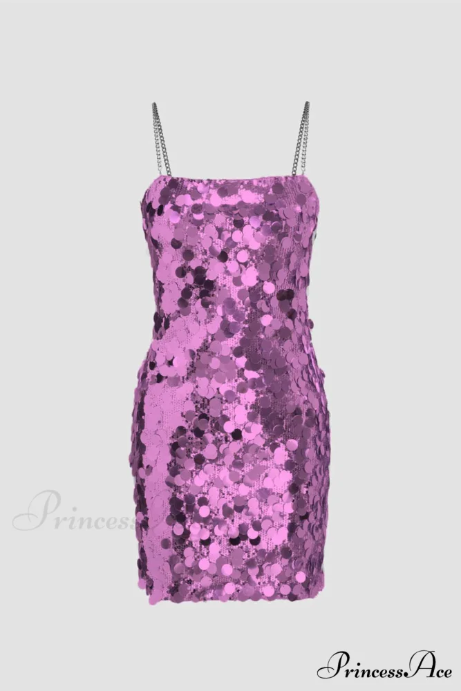 Sequin Sleeveless Chain Mini Dress - Image 8