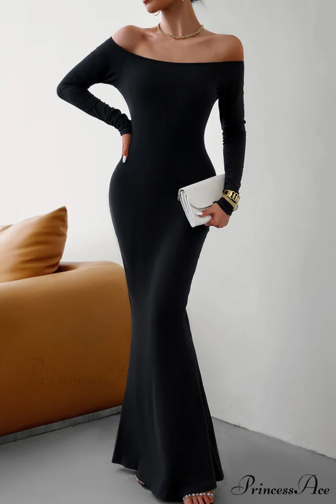 Off Shoulder Fishtail Dress - Image 14