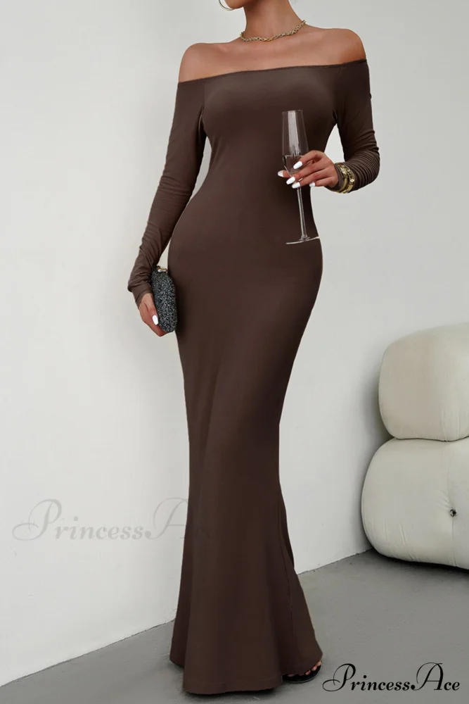 Off Shoulder Fishtail Dress - Image 2