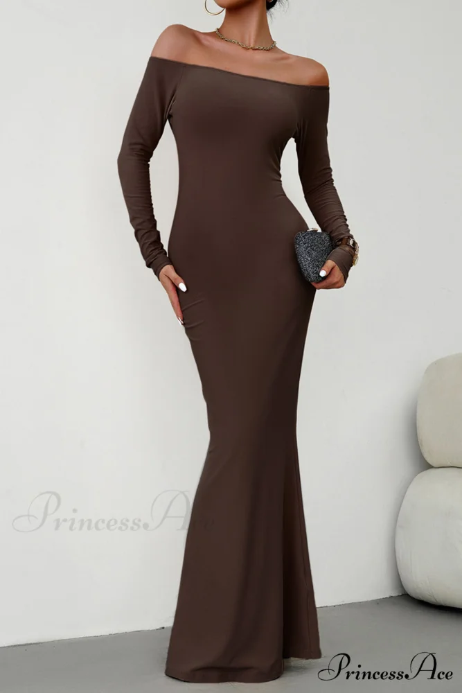 Off Shoulder Fishtail Dress - Image 3