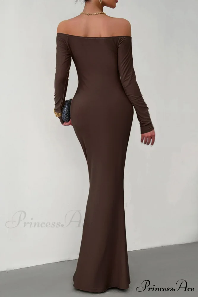 Off Shoulder Fishtail Dress - Image 4