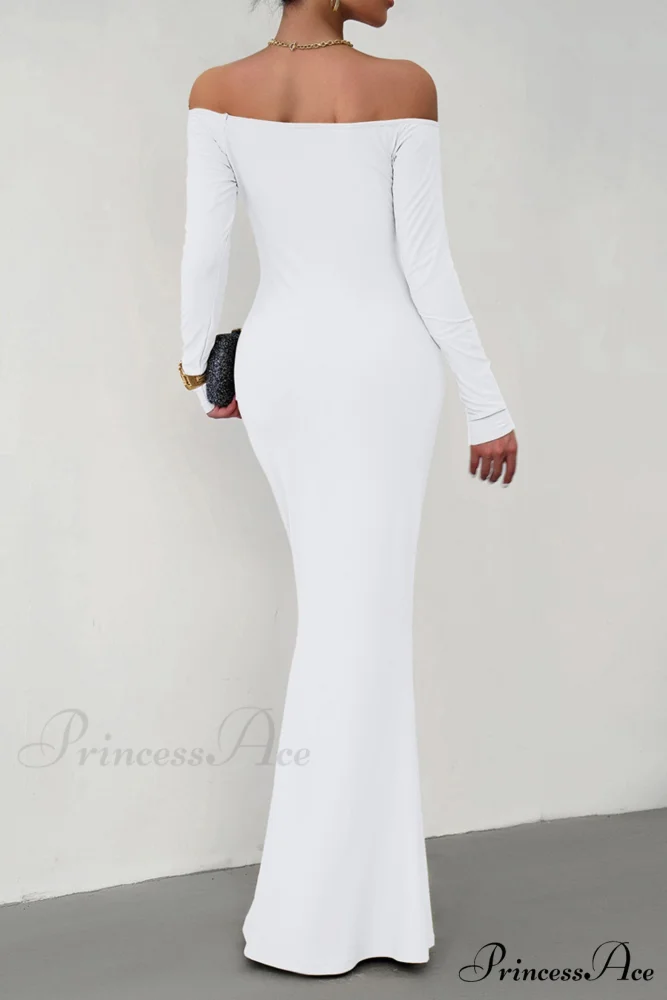 Off Shoulder Fishtail Dress - Image 7
