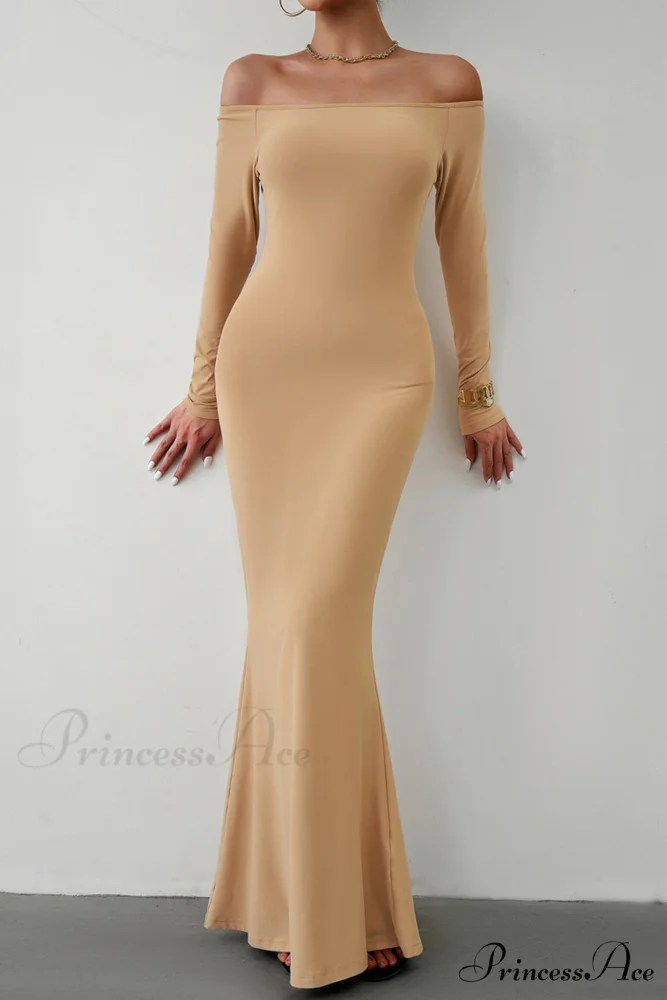 Off Shoulder Fishtail Dress - Image 9