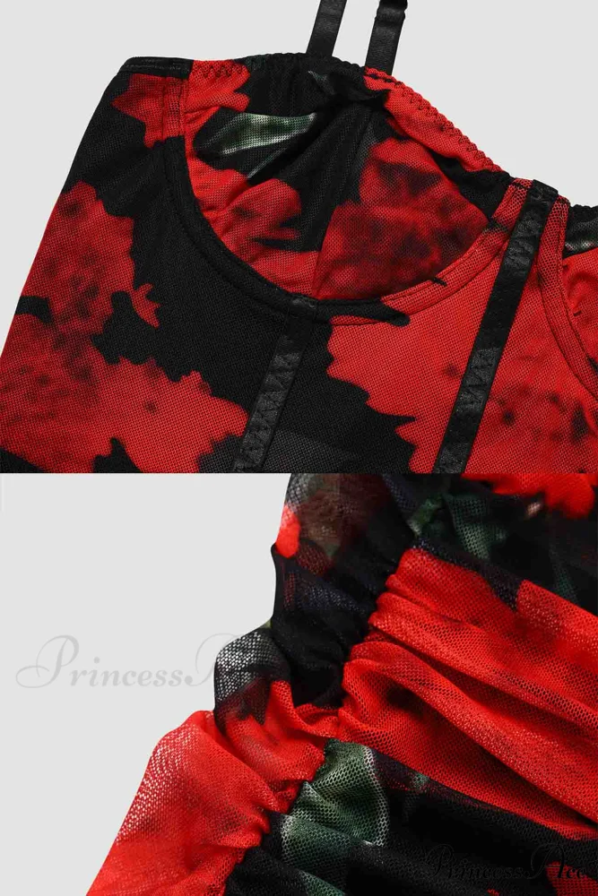 Floral Rushed Bodycon Cami Dress - Image 17