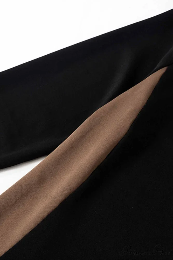 Crew Neck Long Sleeve Slit Midi Dress - Image 11