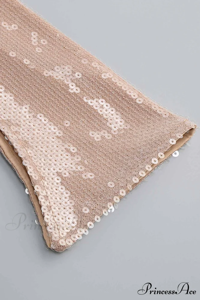 Sequins V Neck Flares Sleeve Pack Hip Dress - Image 9