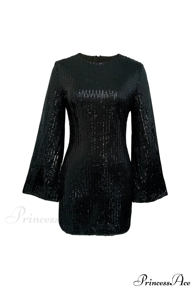 Sequins Flare Sleeve Dress - Image 4
