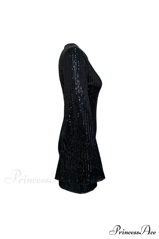 Sequins Flare Sleeve Dress - Image 5