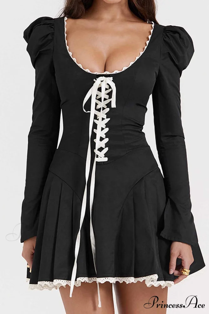 Rushed Lace Up Corset Mini Dress - Image 6
