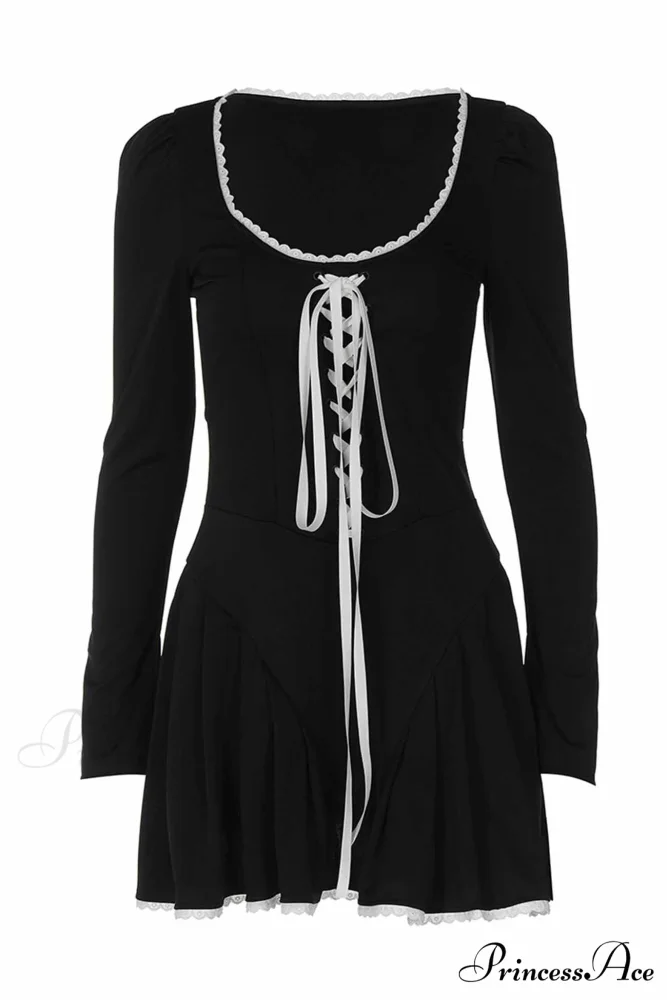 Rushed Lace Up Corset Mini Dress - Image 8