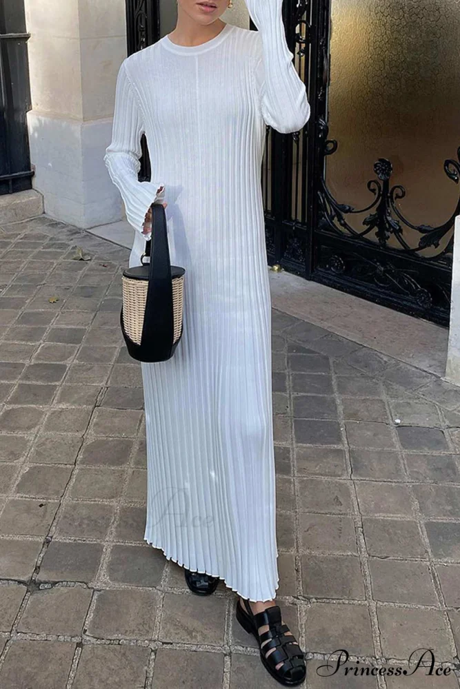 Ribbed Knit Tie-waist Dress - Image 2