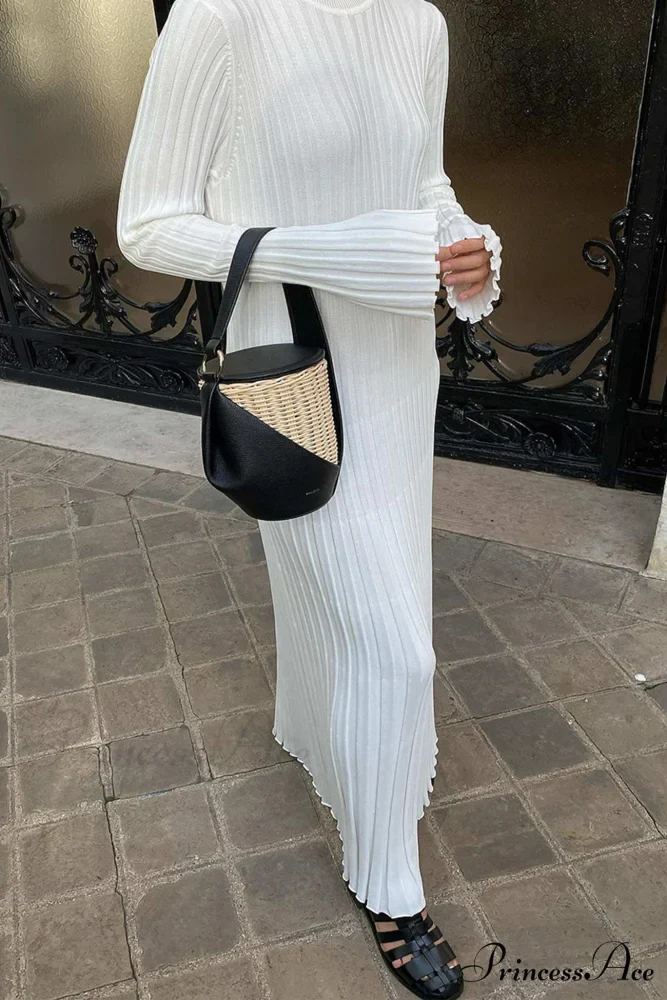 Ribbed Knit Tie-waist Dress - Image 3
