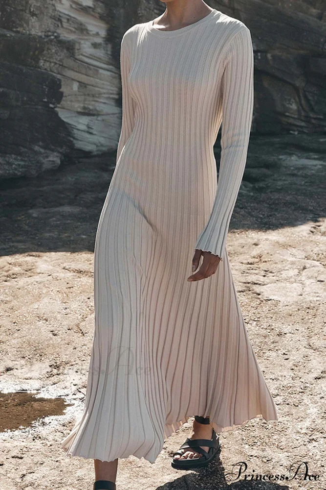 Ribbed Knit Tie-waist Dress - Image 5