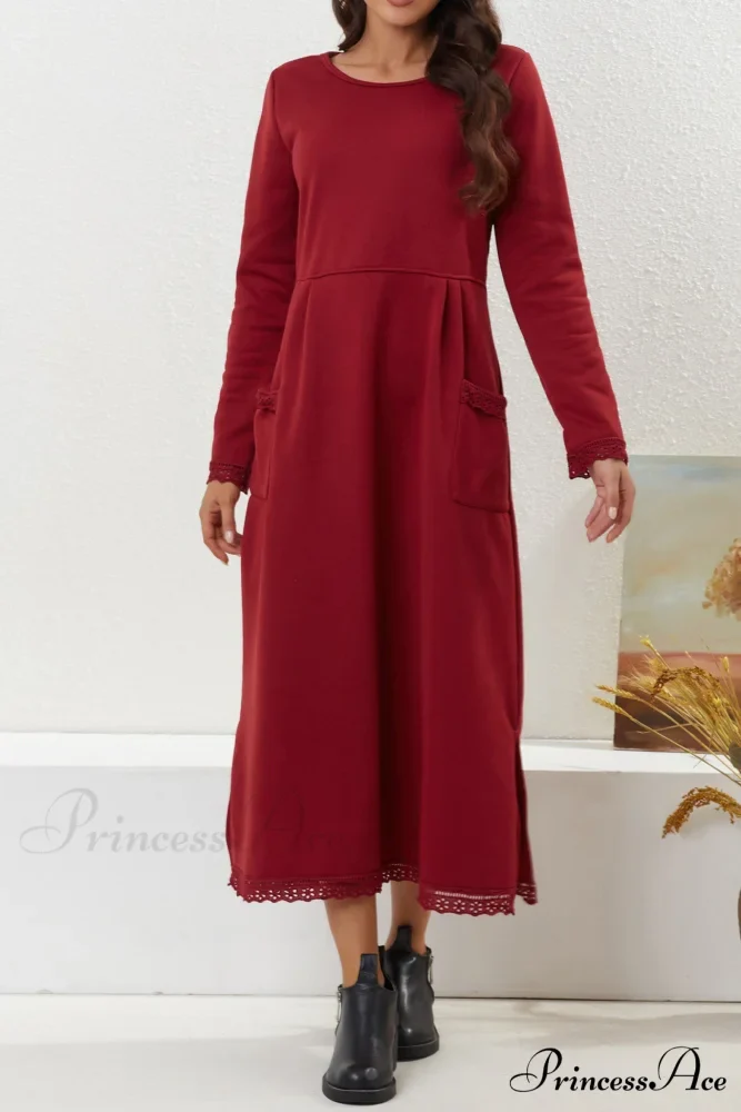 Pocketed Lacework Hem Dress - Image 10
