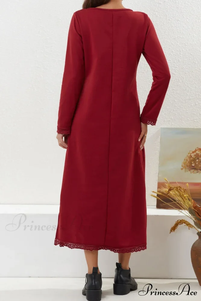 Pocketed Lacework Hem Dress - Image 12