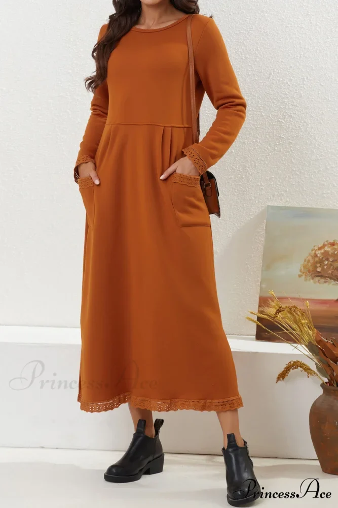 Pocketed Lacework Hem Dress - Image 13