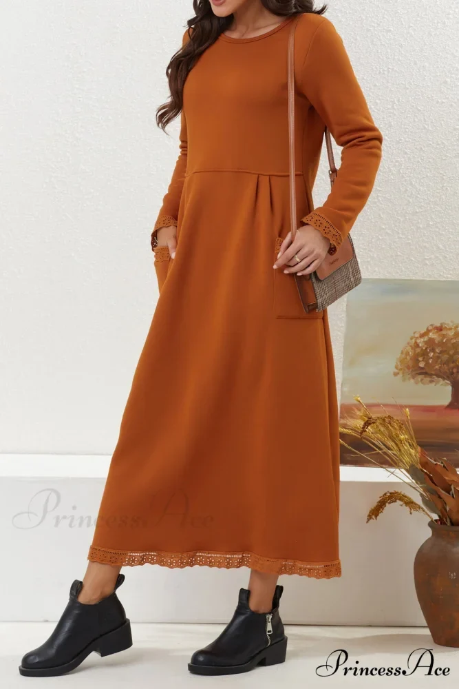 Pocketed Lacework Hem Dress - Image 14