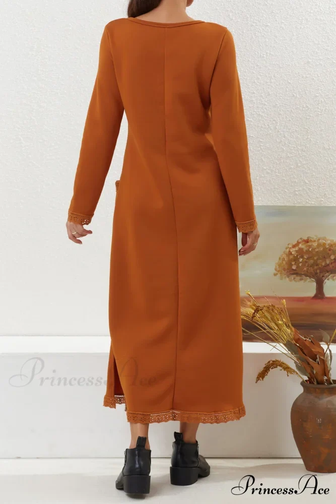 Pocketed Lacework Hem Dress - Image 16