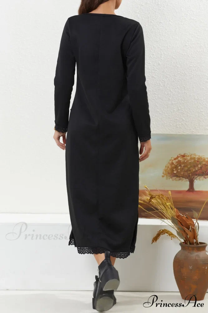 Pocketed Lacework Hem Dress - Image 20