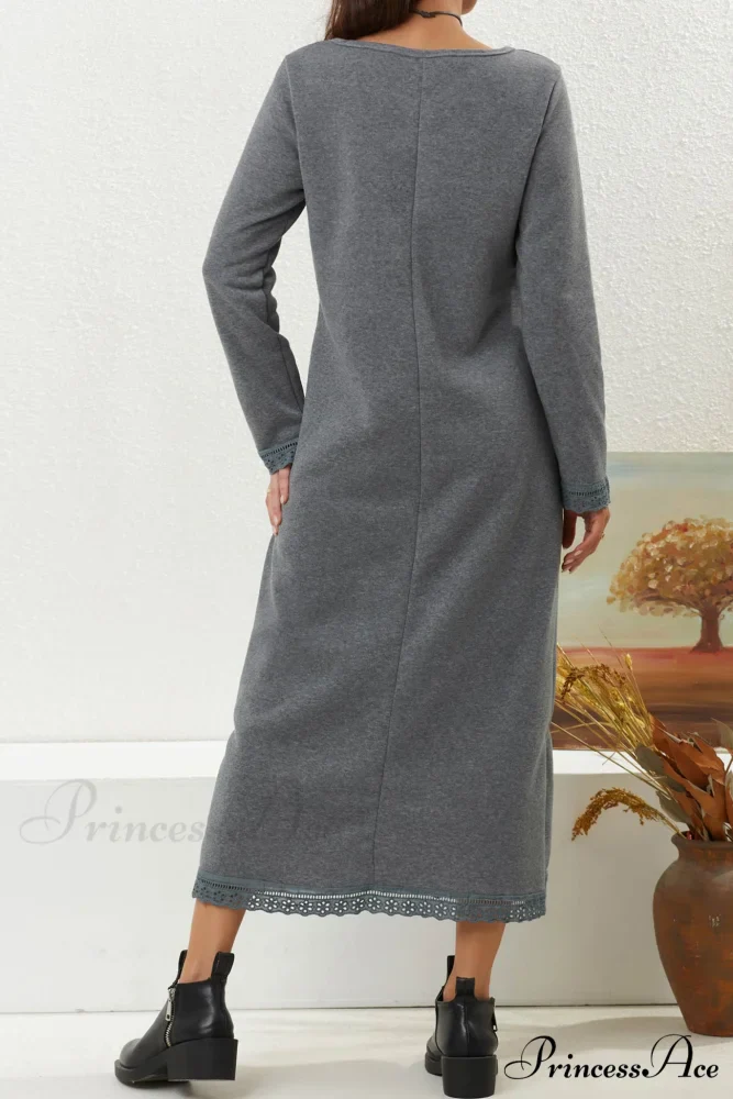 Pocketed Lacework Hem Dress - Image 4