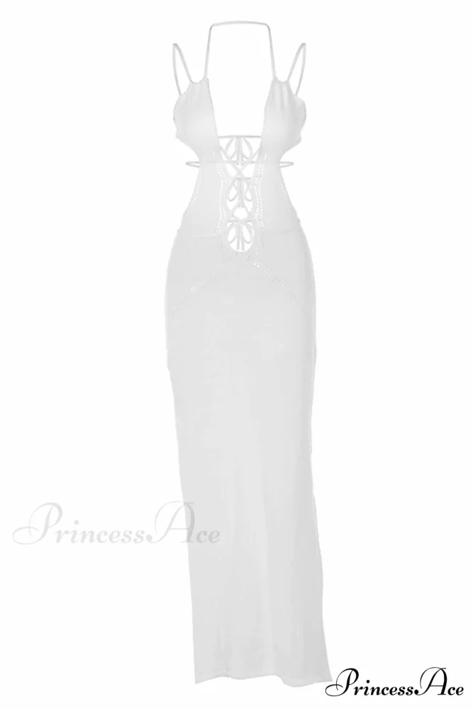 Lace Up Hollow Out Knitted Dress - Image 8