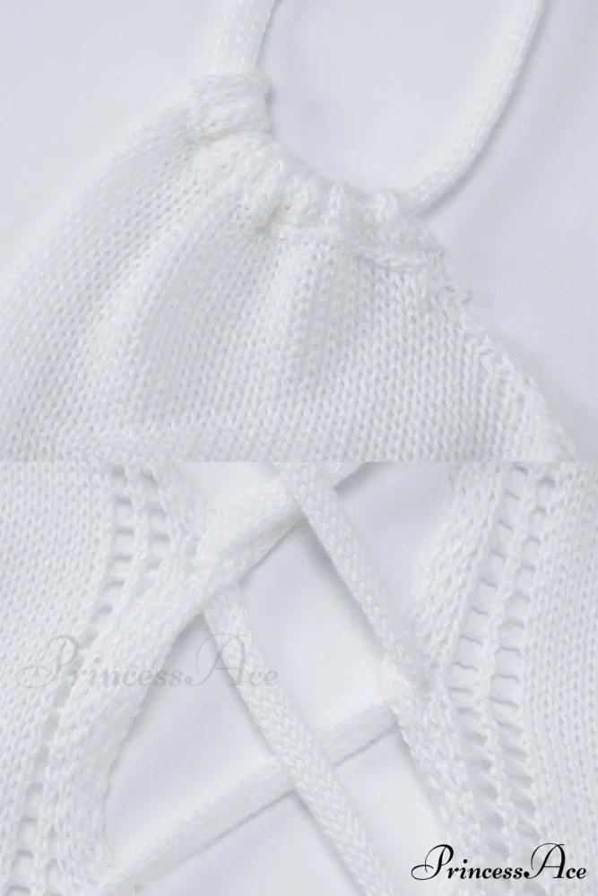 Lace Up Hollow Out Knitted Dress - Image 9