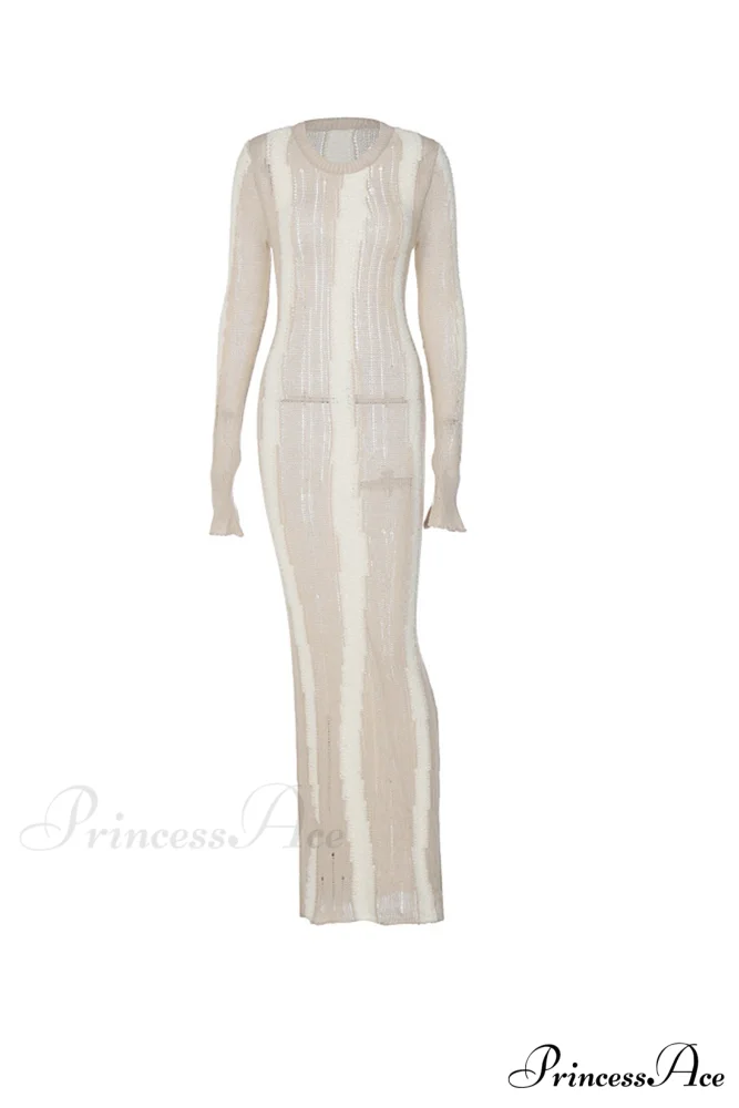Distressed Hollow Out Knit Dress - Image 10
