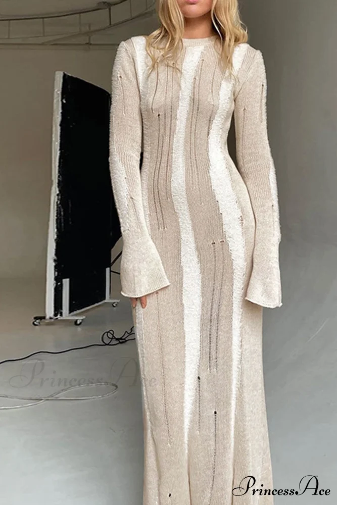 Distressed Hollow Out Knit Dress - Image 6