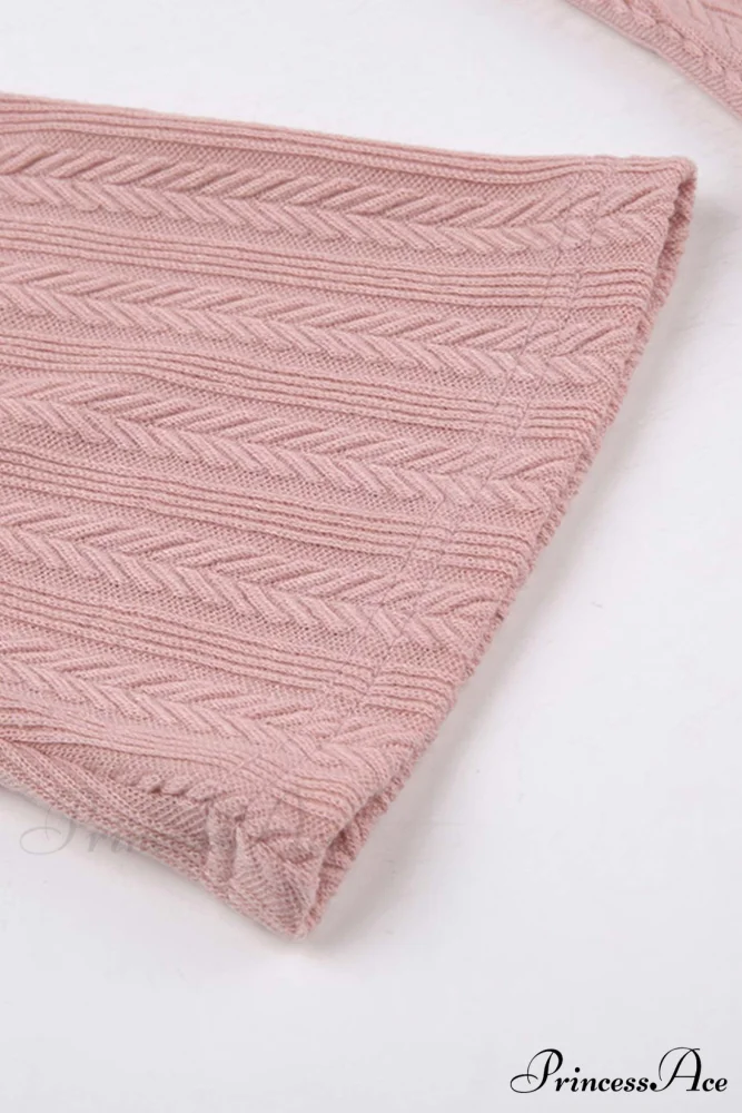 Flares Sleeve Backless Cable Knit Dress - Image 14
