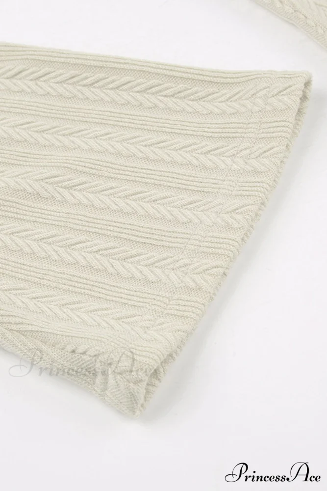Flares Sleeve Backless Cable Knit Dress - Image 6