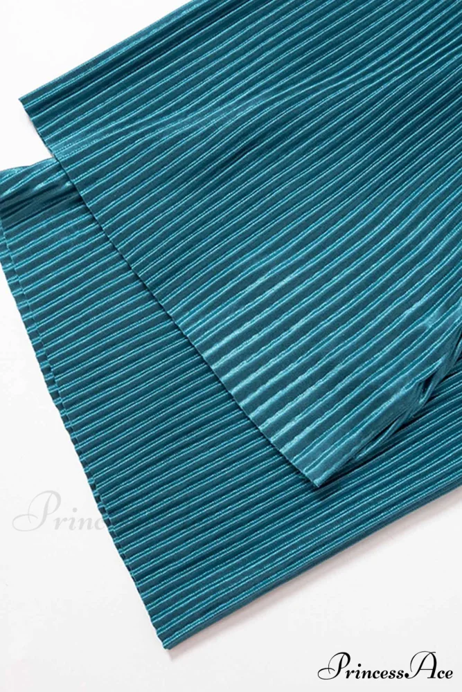 Pleated Lapel Mini Dress with Low Cut - Image 9