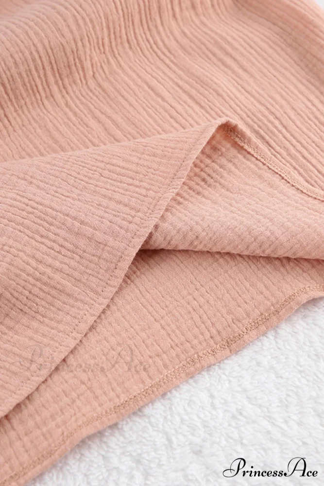 Crepe V Neck Puff Sleeve Loose Dress - Image 7