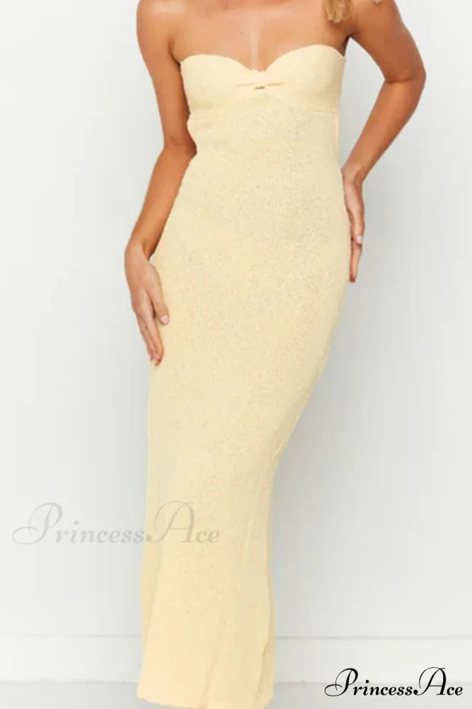 Tie-back Strapless Dress with Low Cut - Image 4
