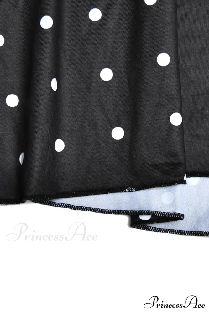 Cowl Neck Slit Dress with Polka Dots - Image 11