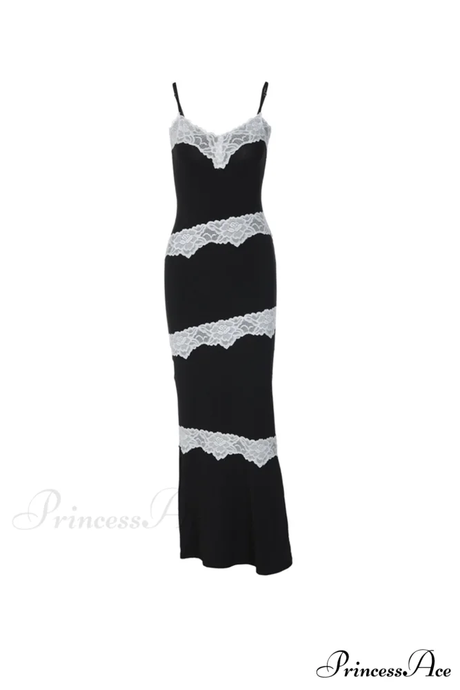 V Neck Lace Patchwork Cami Dress - Image 4